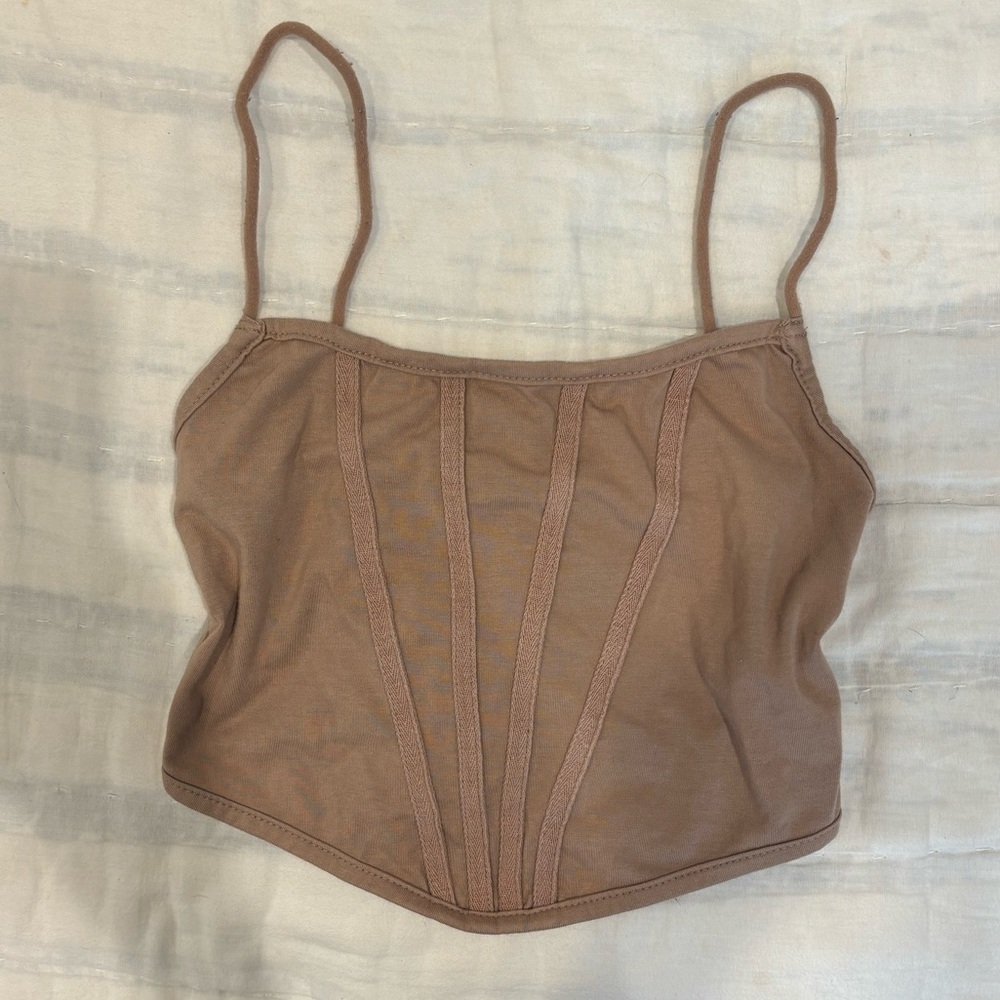 corset looking crop tank